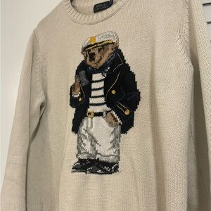 Ralph Lauren Cream Sweater with Nautical Bear